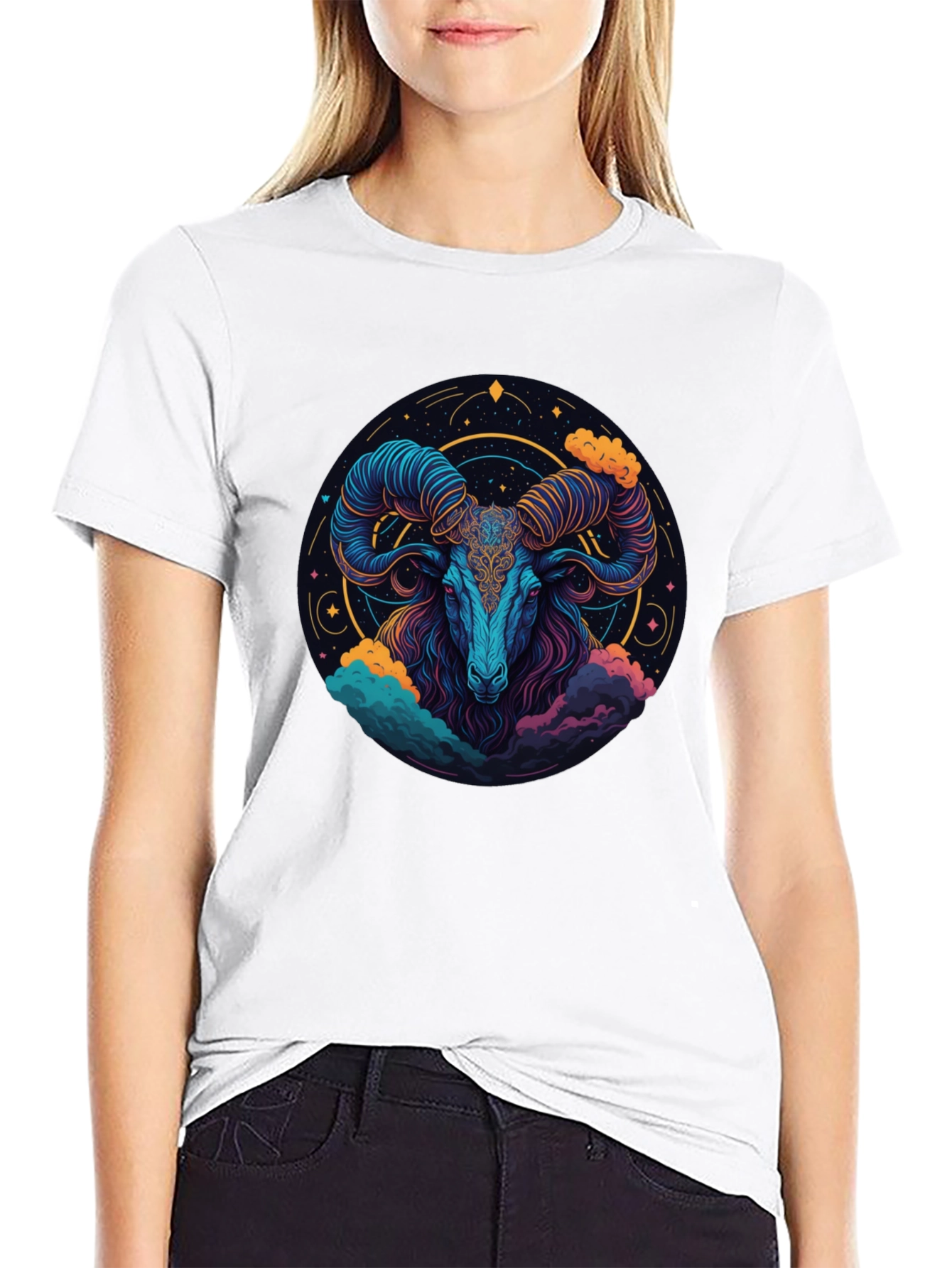 Aries Zodiac Ram Graphic T-Shirt