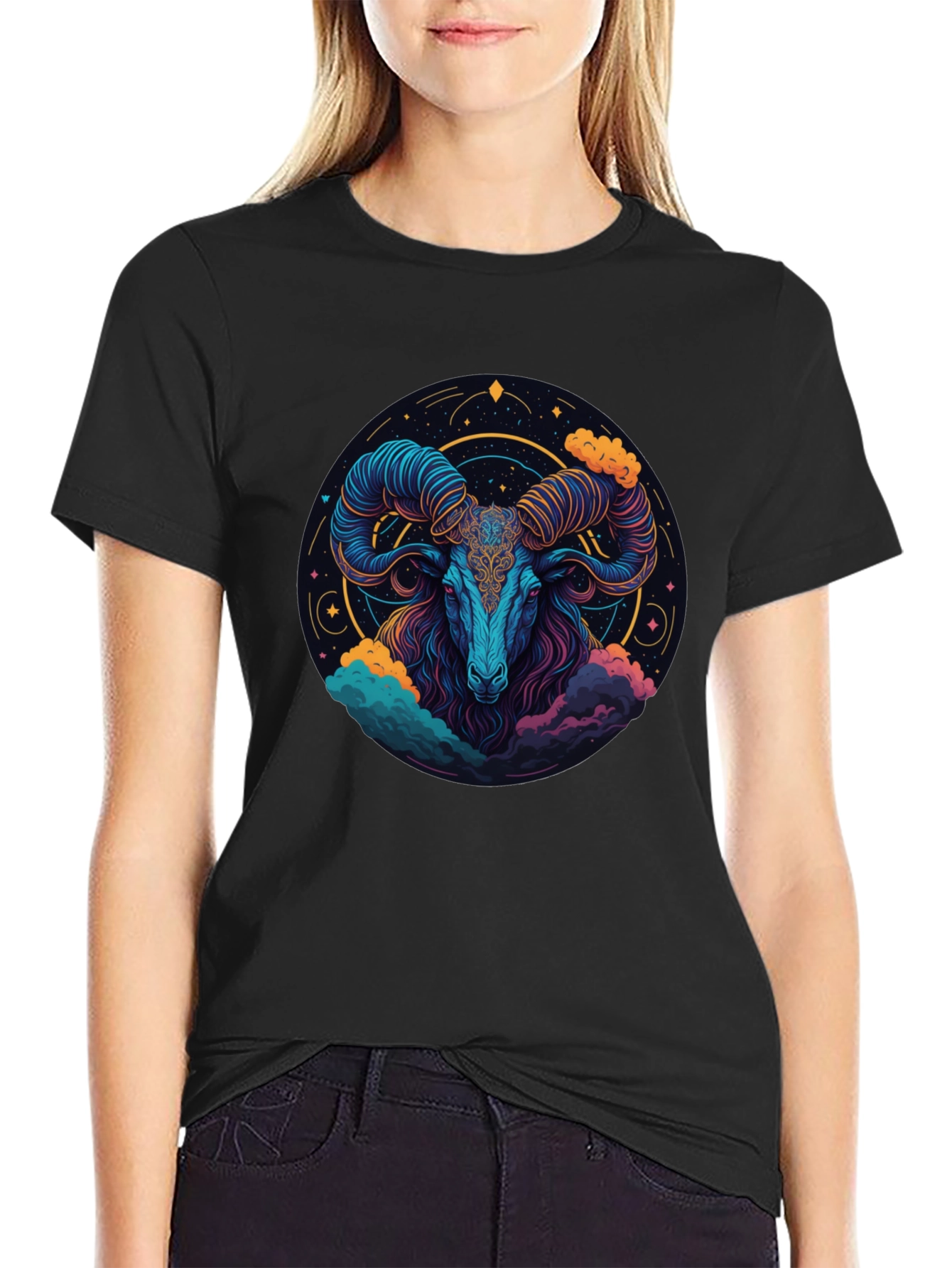 Aries Zodiac Ram Graphic T-Shirt