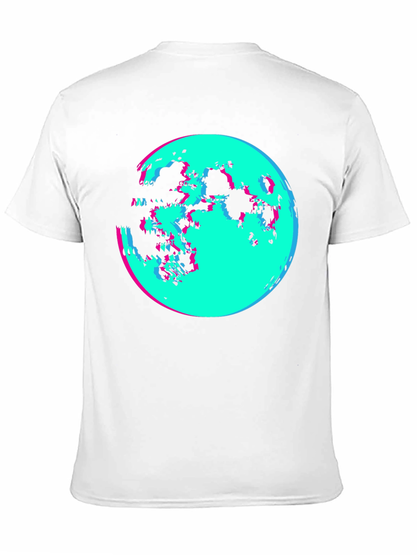 Vaporwave Moon Graphic Tee - Black Cotton Shirt