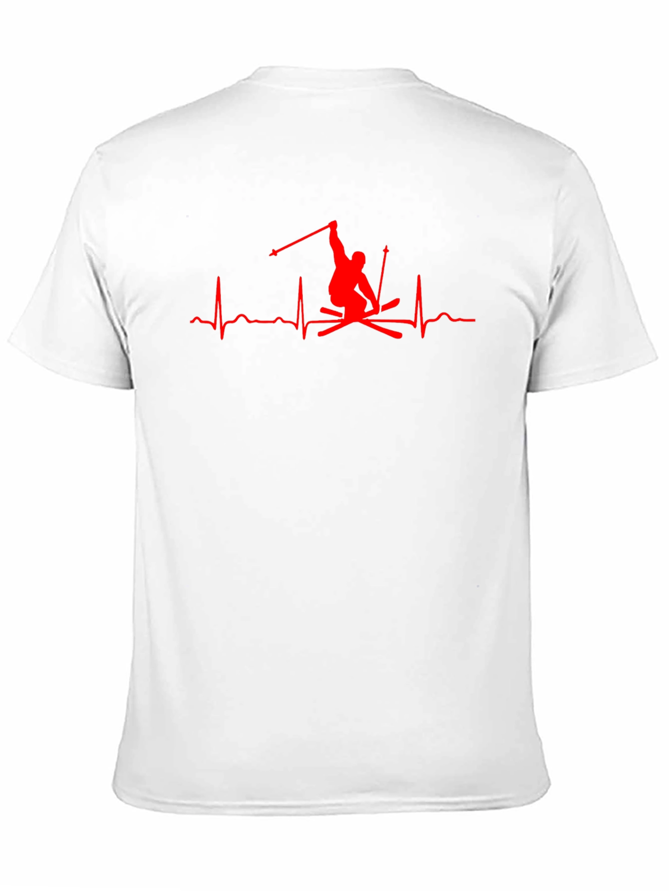 Skier Heartbeat Graphic Tee - Black T-Shirt