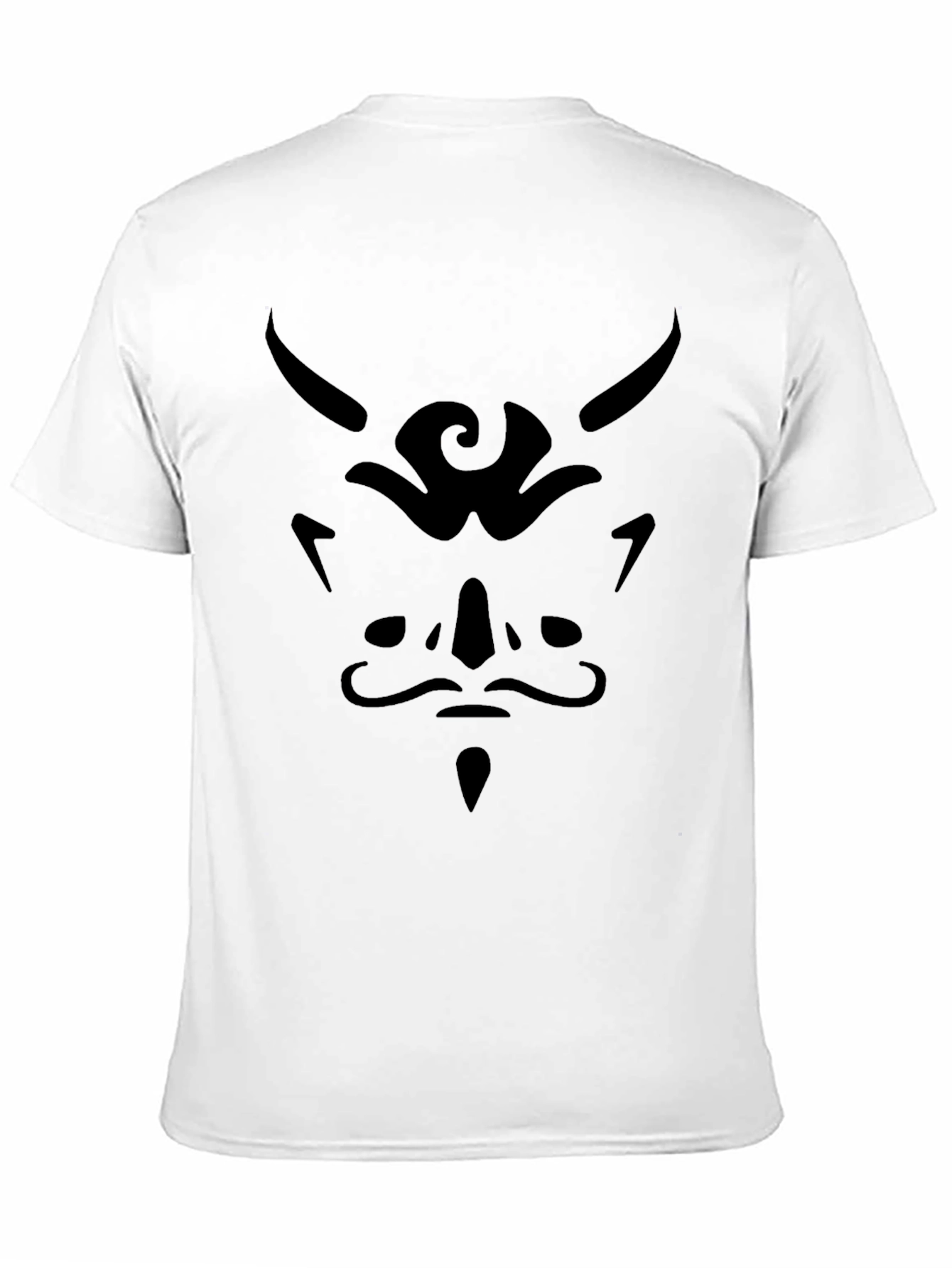 Black T-Shirt with Abstract Face Design