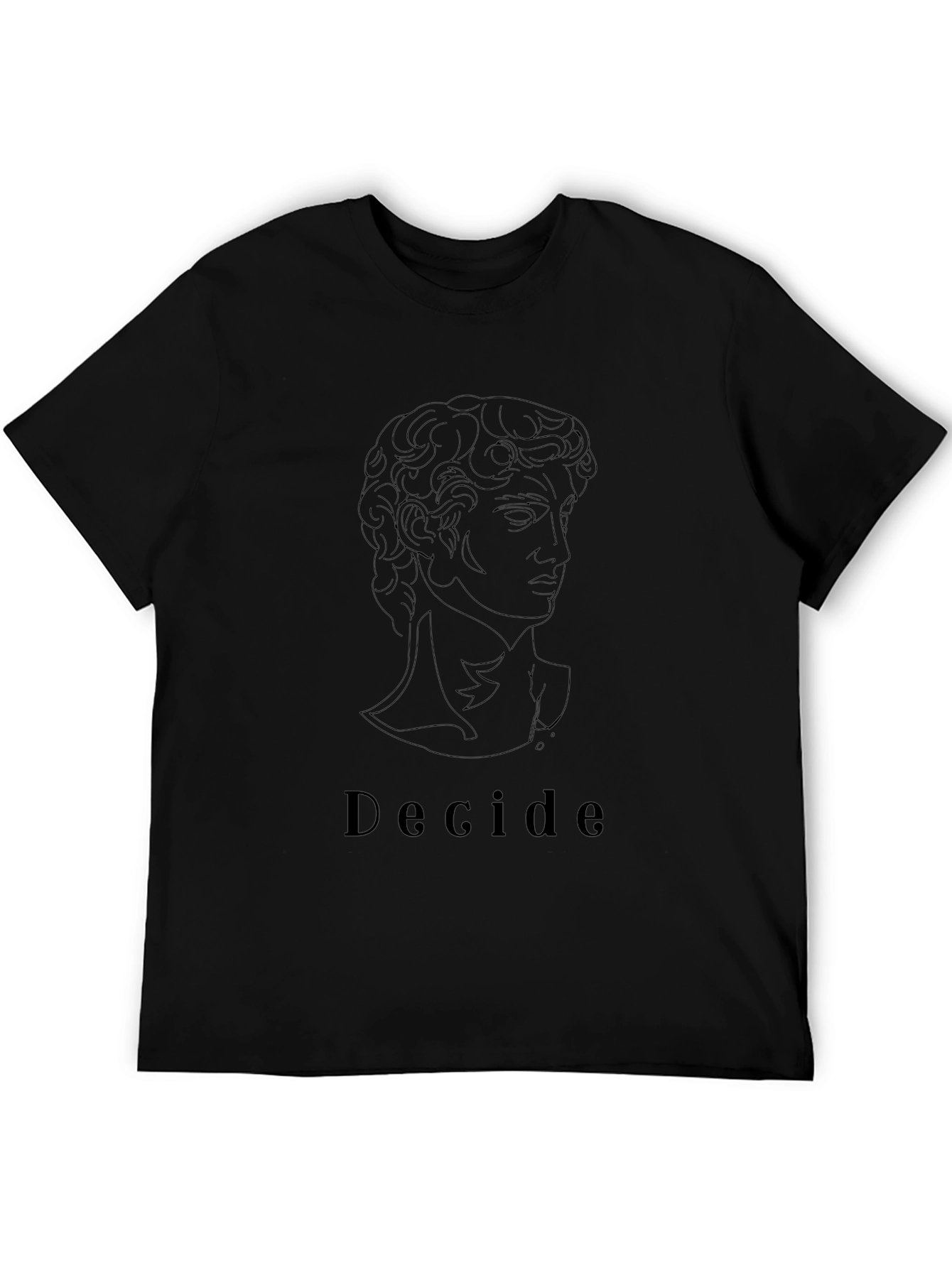 Decide David Statue Outline Graphic Tee - Black