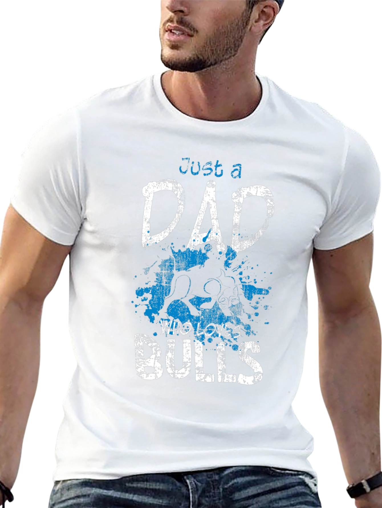 Just A Dad Who Loves Bulls Graphic T-Shirt