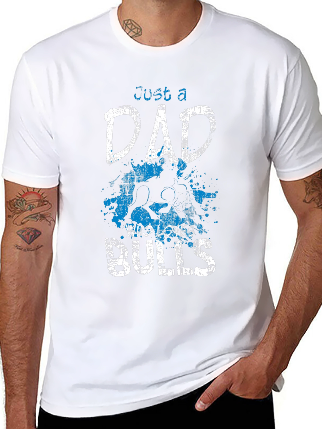 Just A Dad Who Loves Bulls Graphic T-Shirt