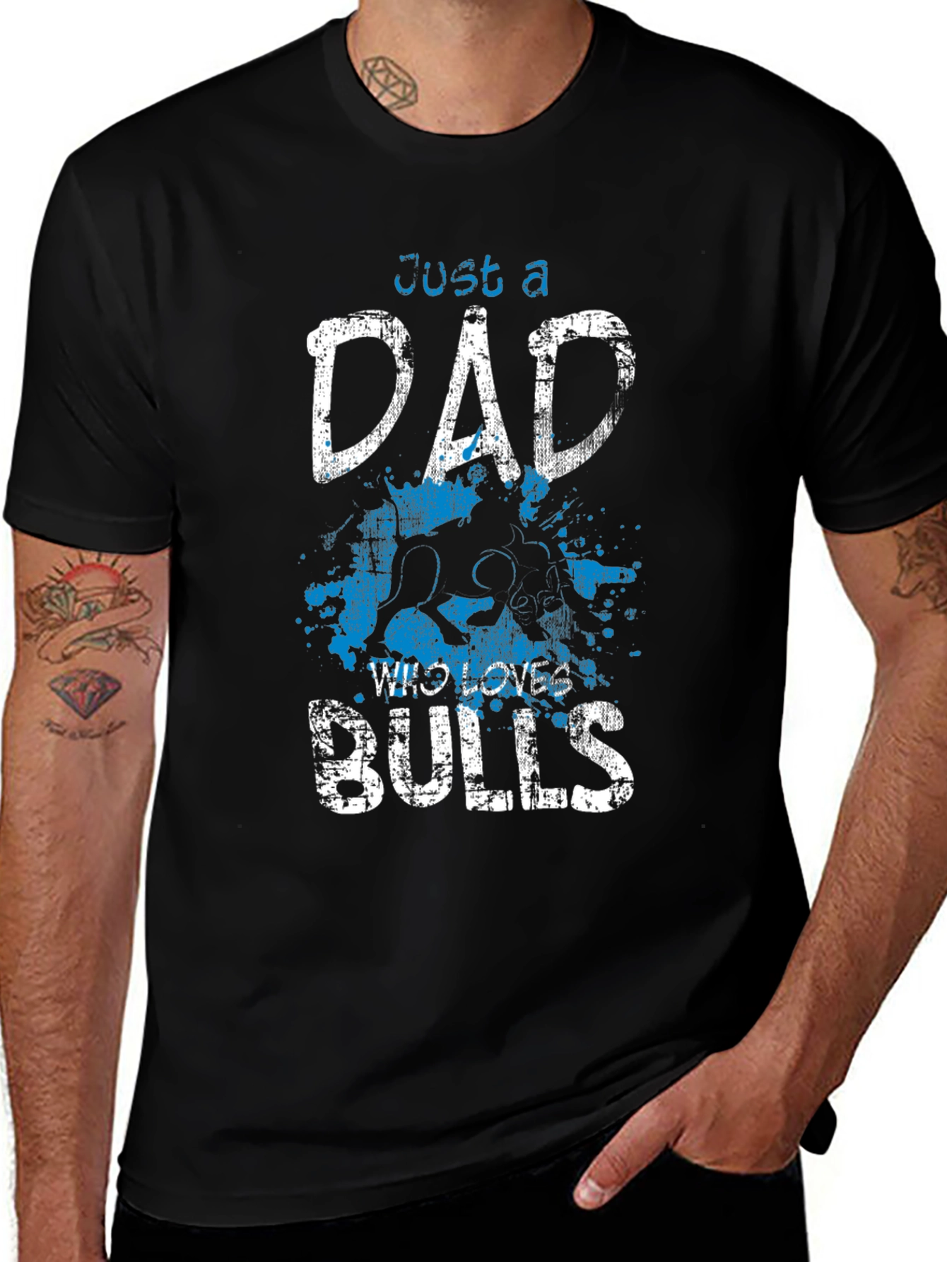 Just A Dad Who Loves Bulls Graphic T-Shirt