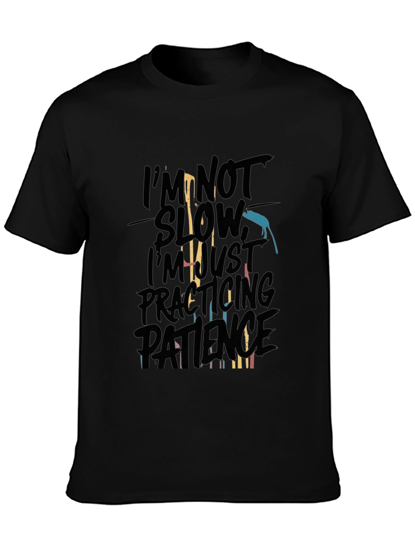 Practicing Patience Mens Black Graphic Tee