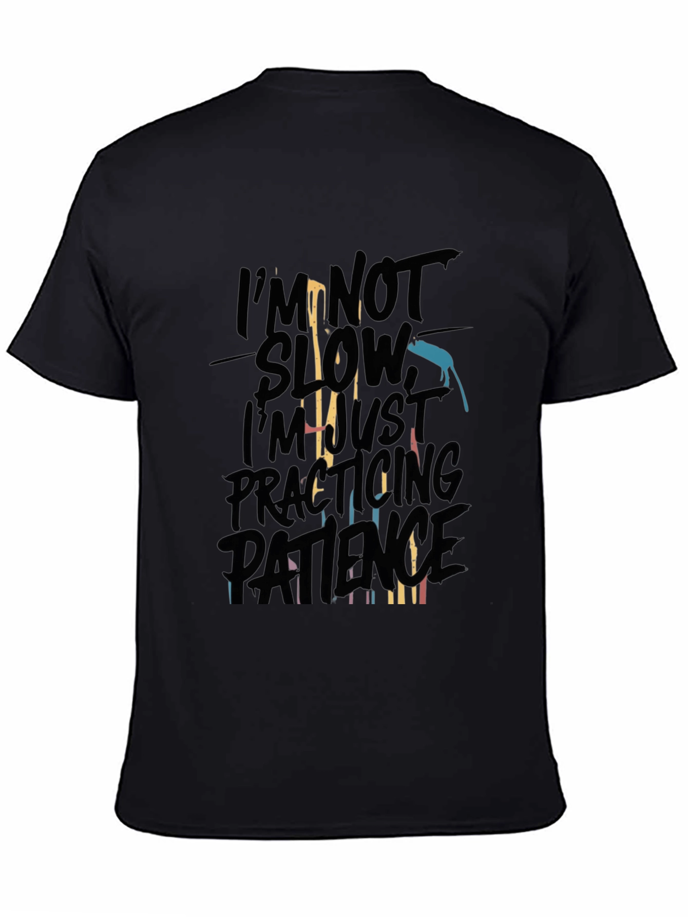 Practicing Patience Mens Black Graphic Tee
