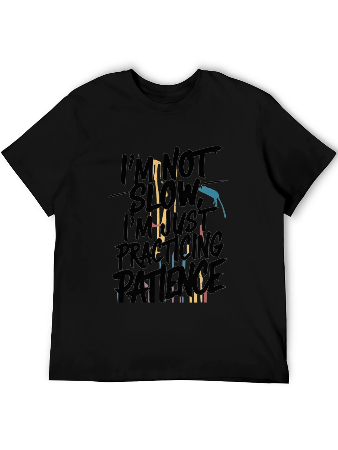 Practicing Patience Mens Black Graphic Tee