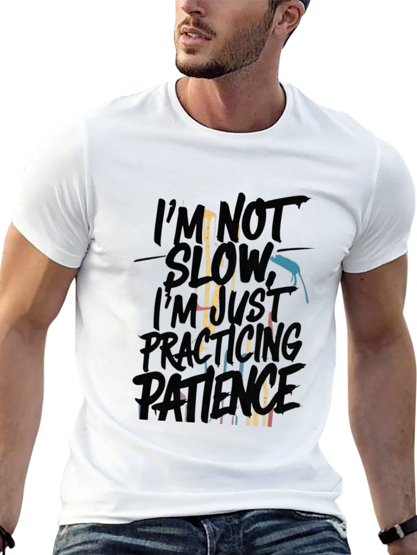 Practicing Patience Mens Black Graphic Tee