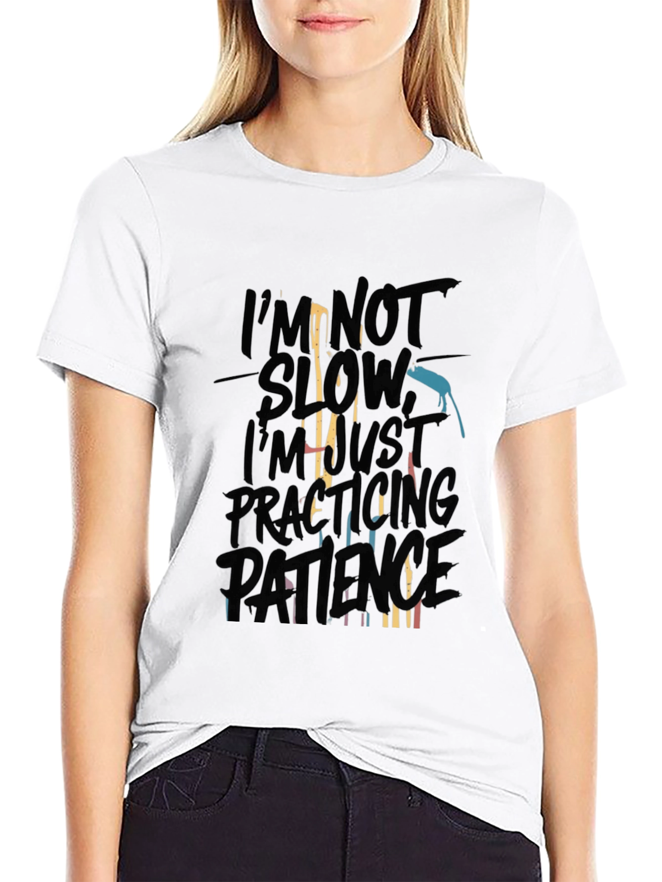 Practicing Patience Mens Black Graphic Tee