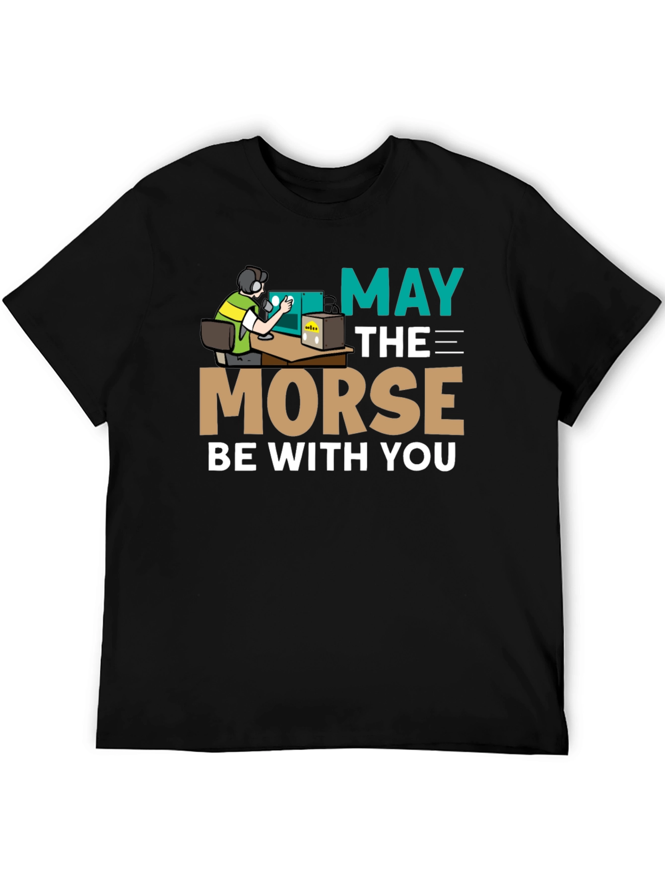 May The Morse Be With You Black T-Shirt