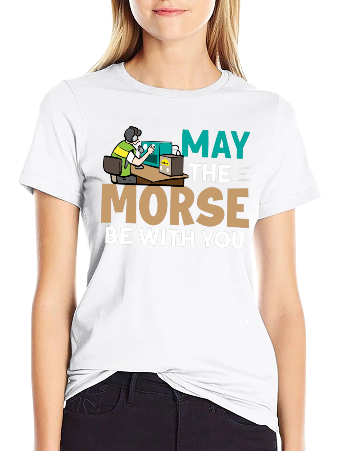 May The Morse Be With You Black T-Shirt