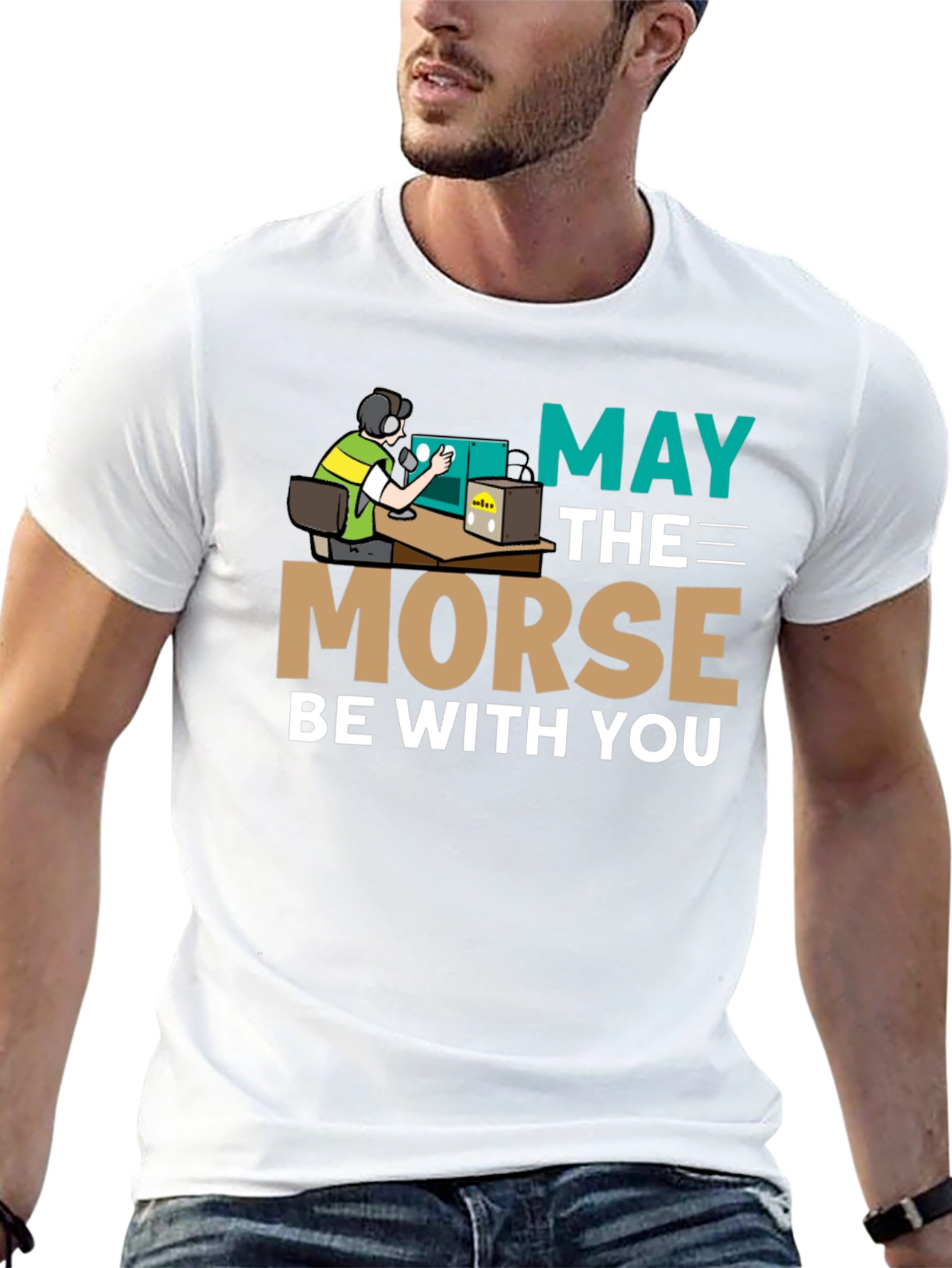May The Morse Be With You Black T-Shirt