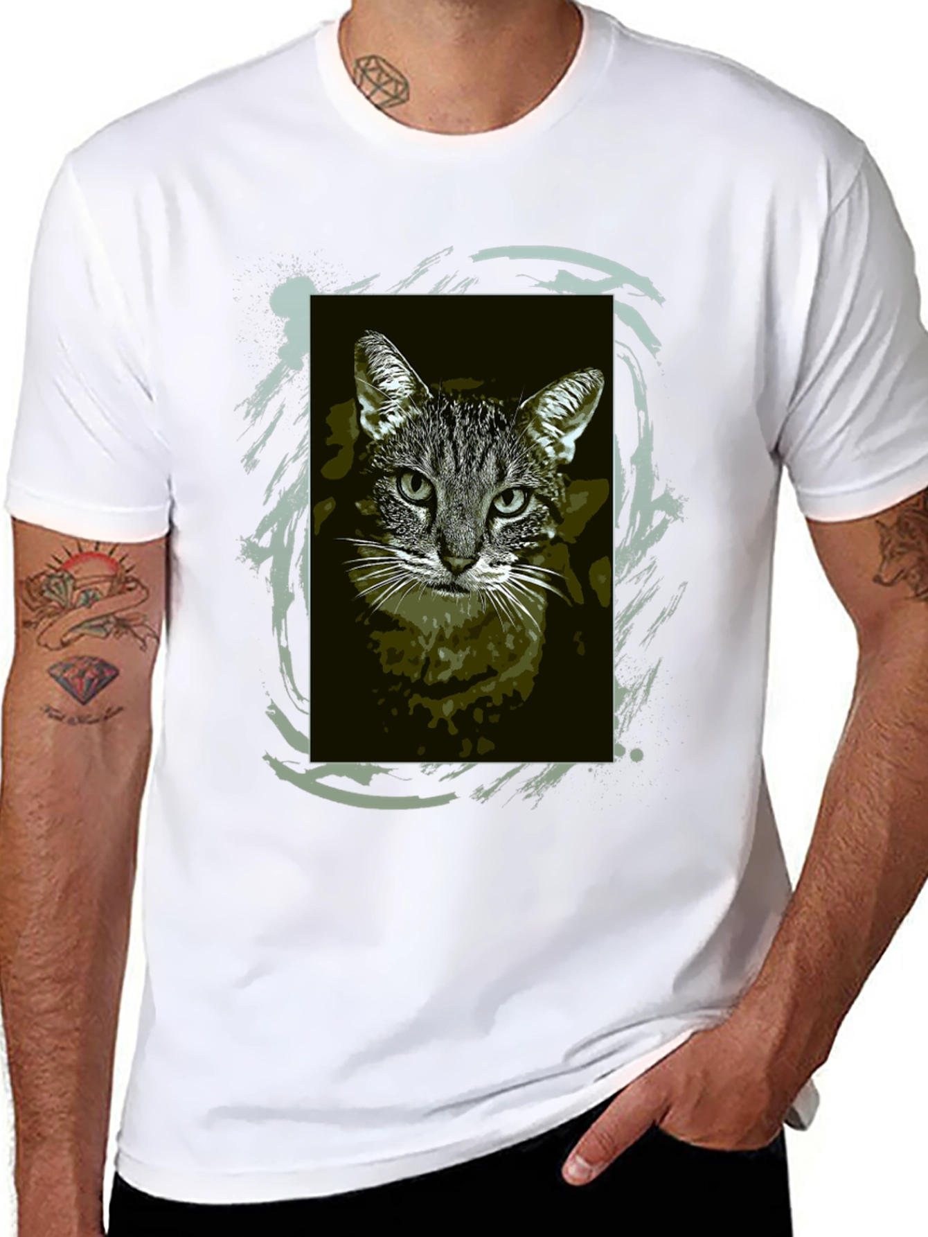Cool Cat Graphic Tee - Black Unisex T-Shirt