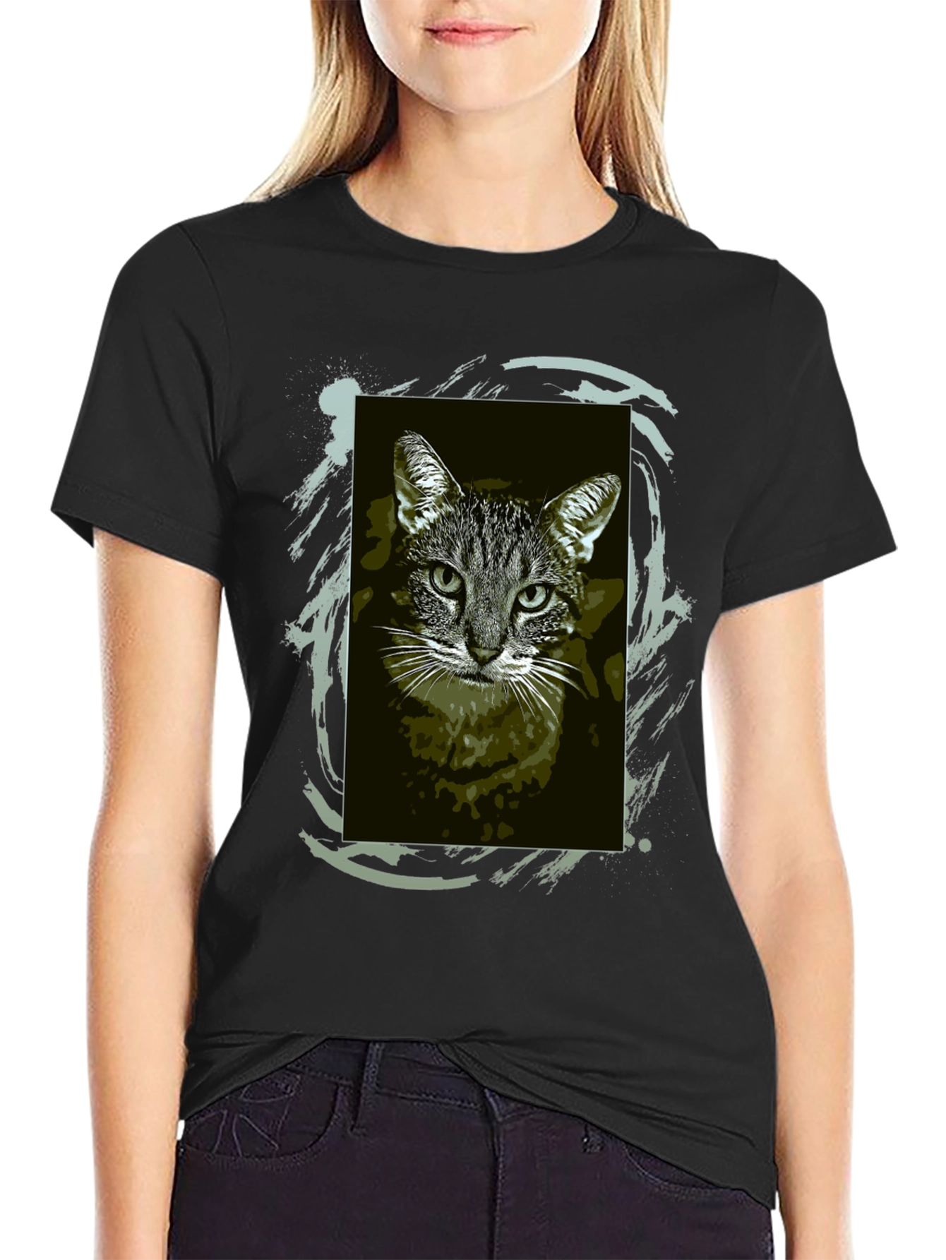 Cool Cat Graphic Tee - Black Unisex T-Shirt