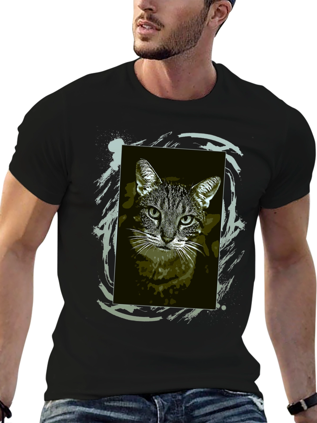 Cool Cat Graphic Tee - Black Unisex T-Shirt