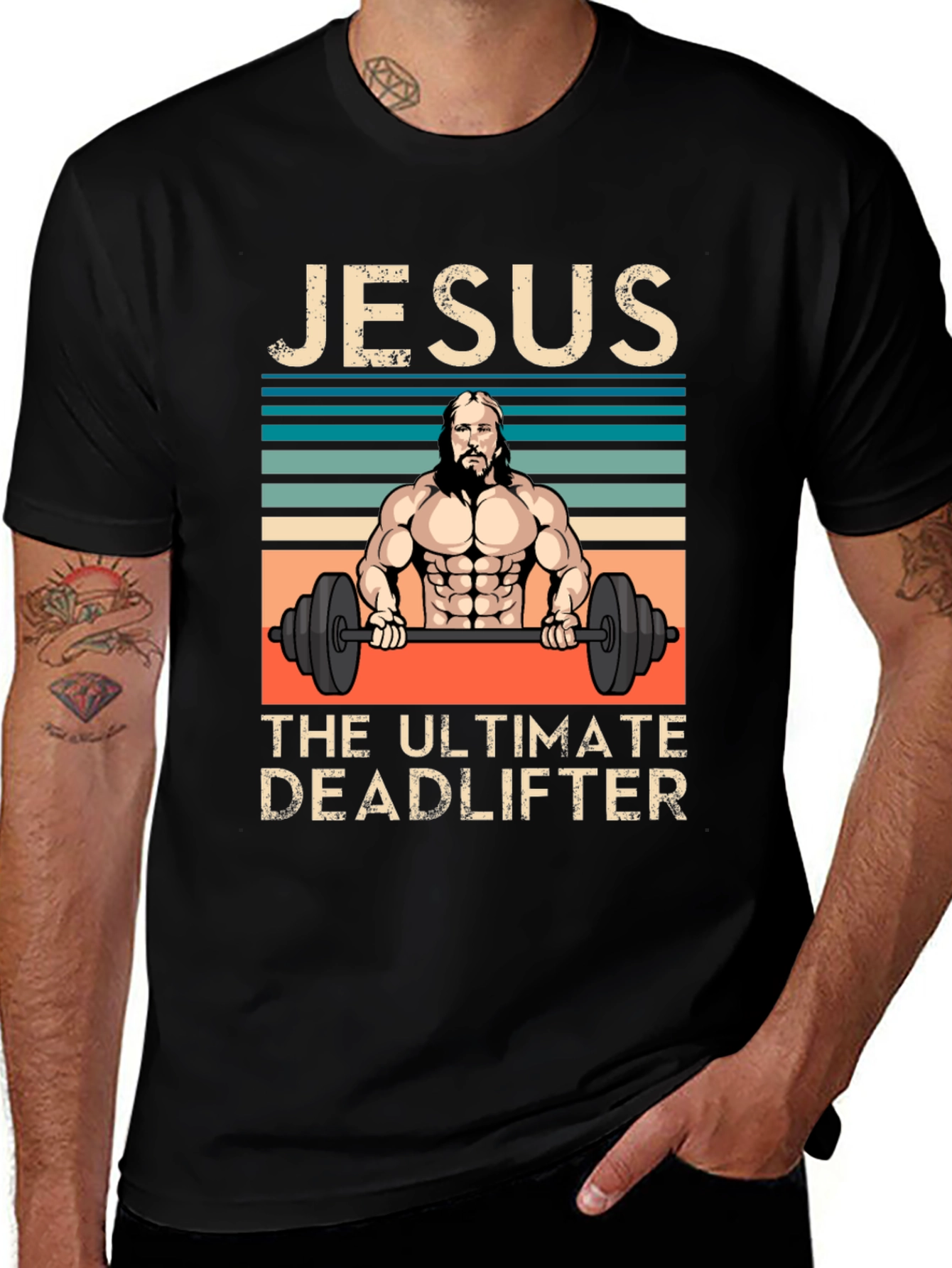 Jesus The Ultimate Deadlifter Graphic T-Shirt