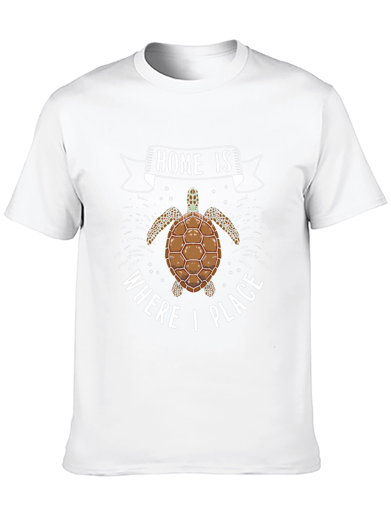 Turtle Home is Where I Place Black T-Shirt