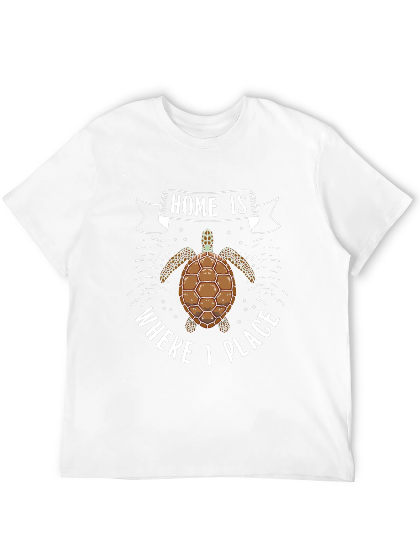Turtle Home is Where I Place Black T-Shirt