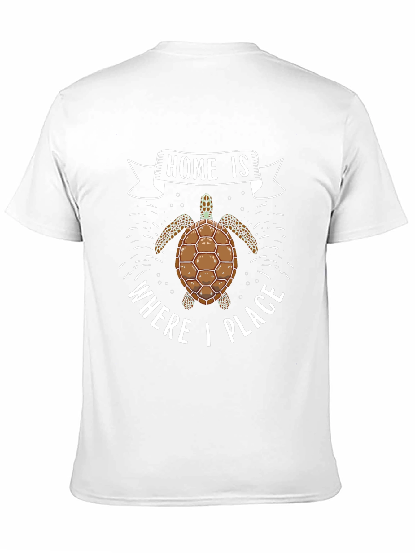 Turtle Home is Where I Place Black T-Shirt