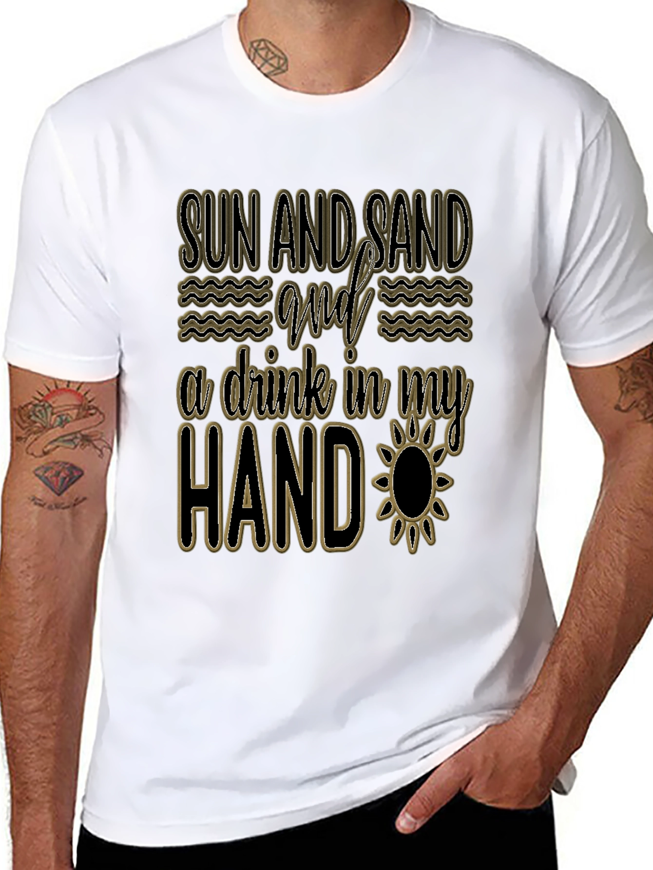 Sun Sand & Drink Mens Graphic Tee