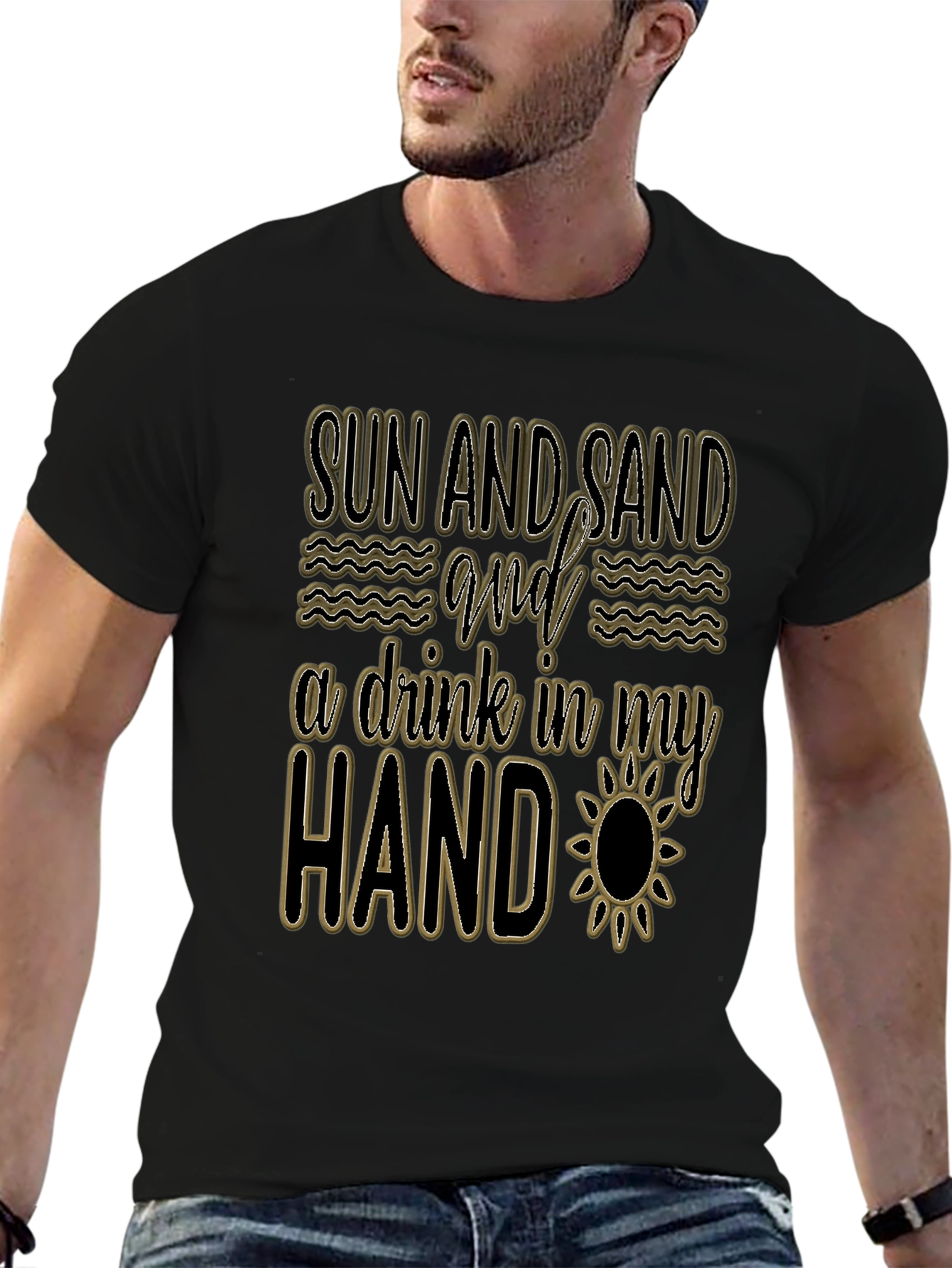 Sun Sand & Drink Mens Graphic Tee