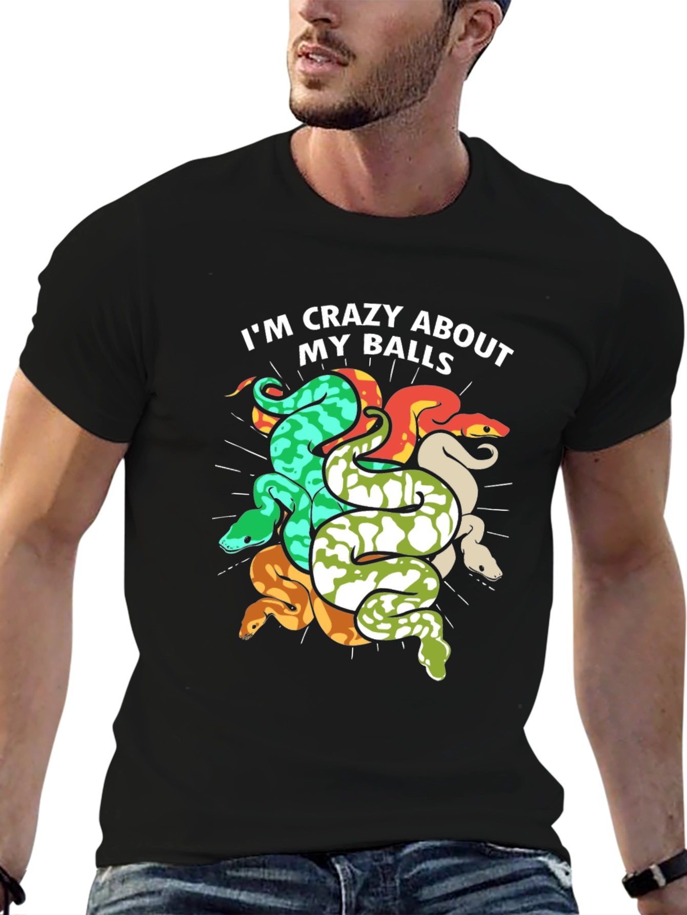 Crazy About My Balls Snake T-Shirt