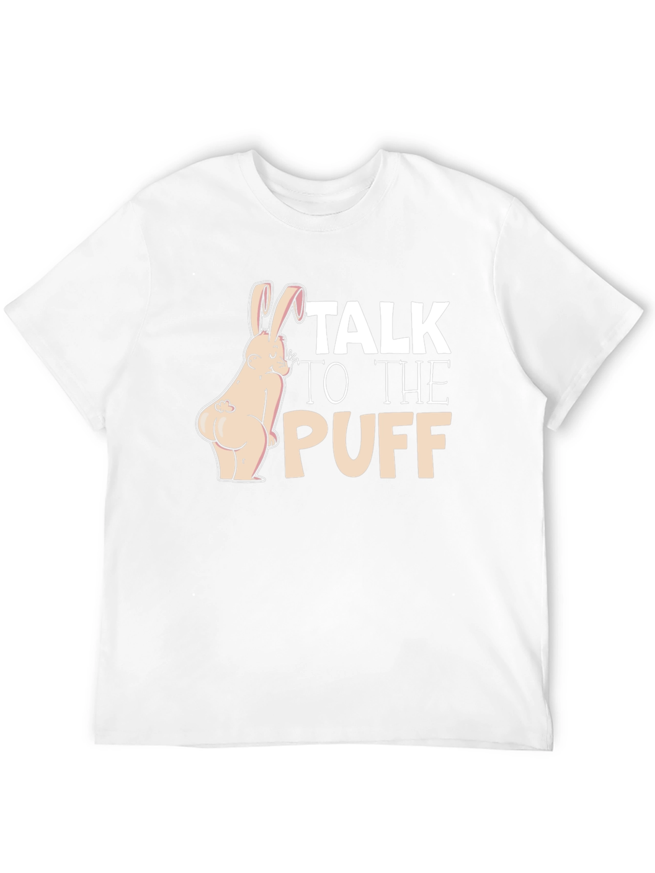 Talk To The Puff Funny Bunny Black T-Shirt