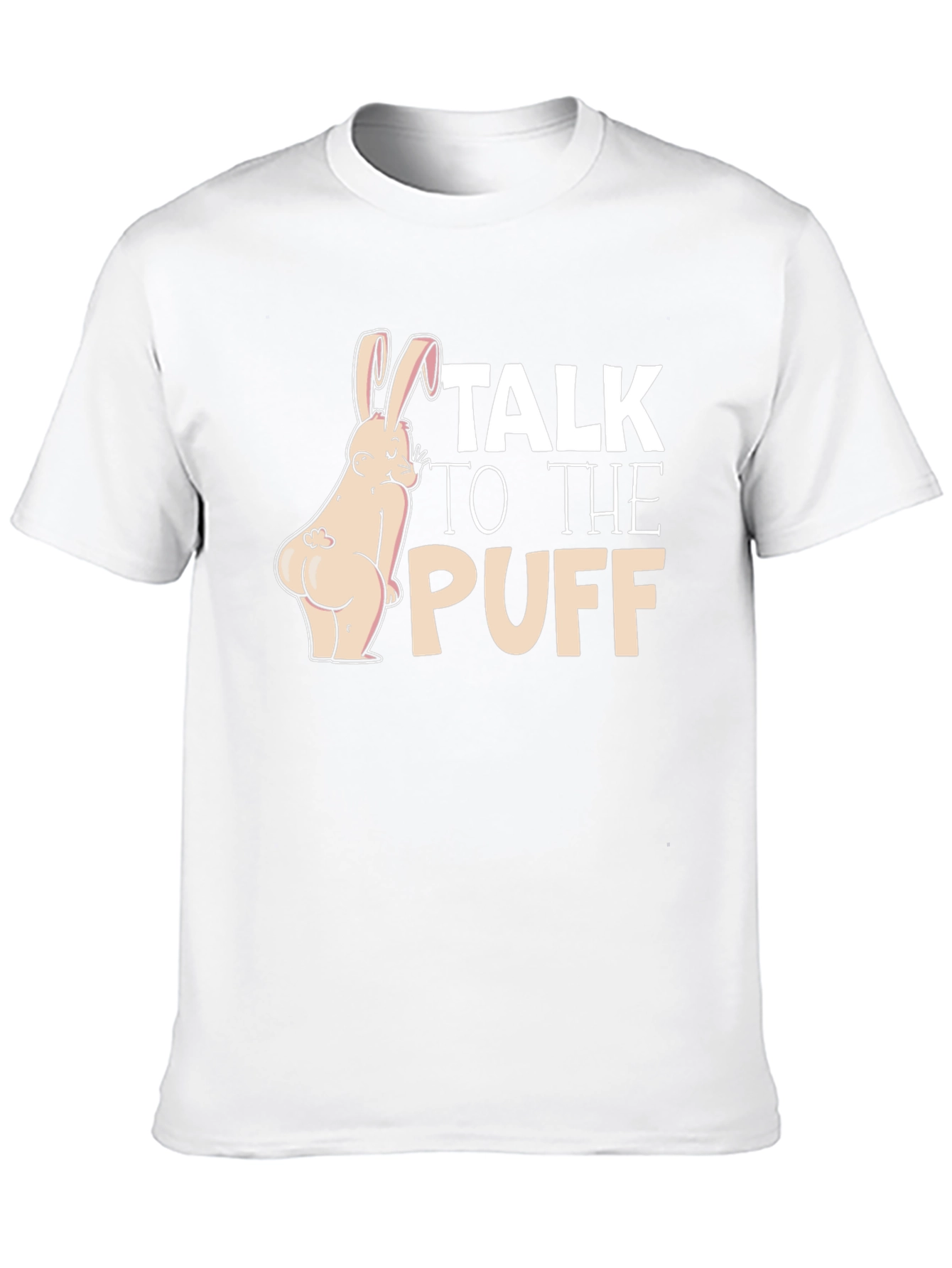 Talk To The Puff Funny Bunny Black T-Shirt