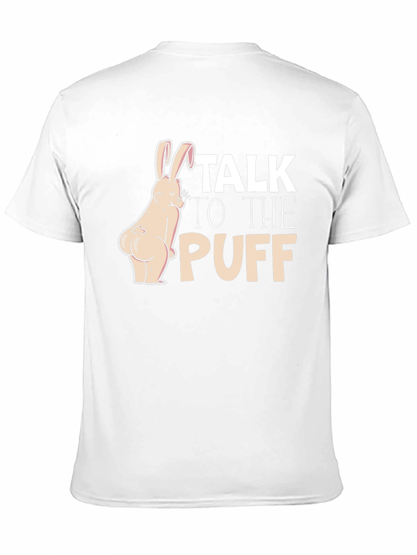 Talk To The Puff Funny Bunny Black T-Shirt