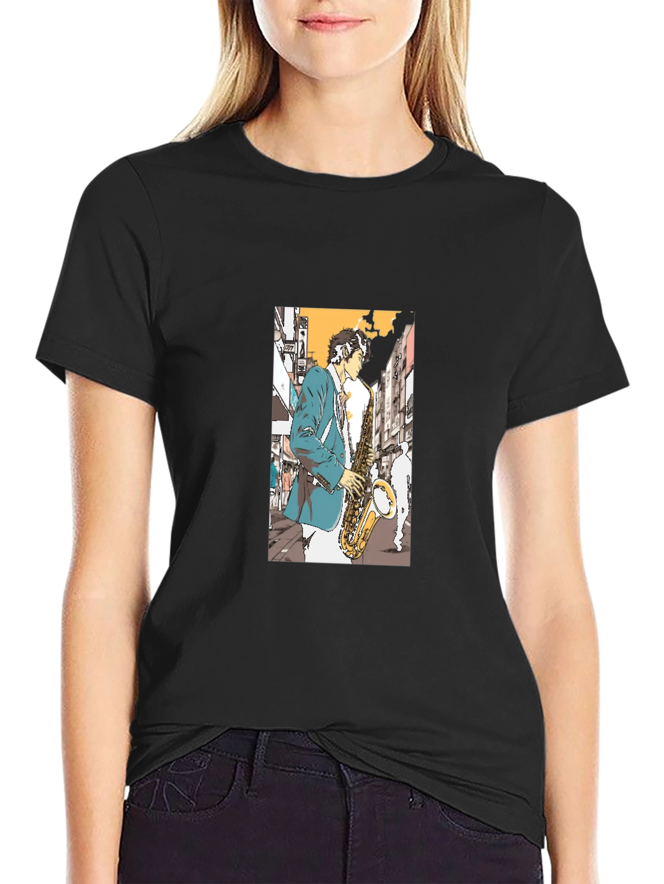 Jazz Saxophone Player Graphic Tee