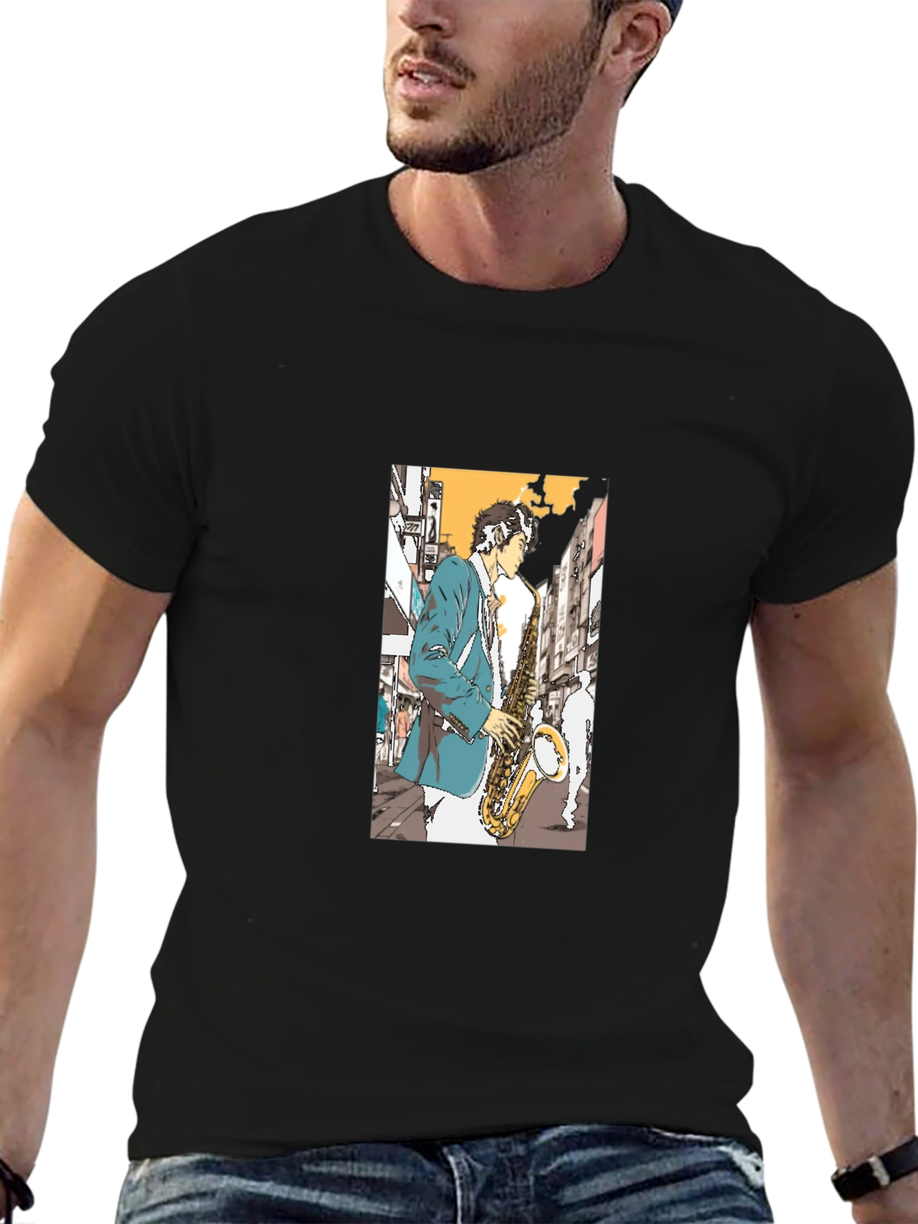 Jazz Saxophone Player Graphic Tee