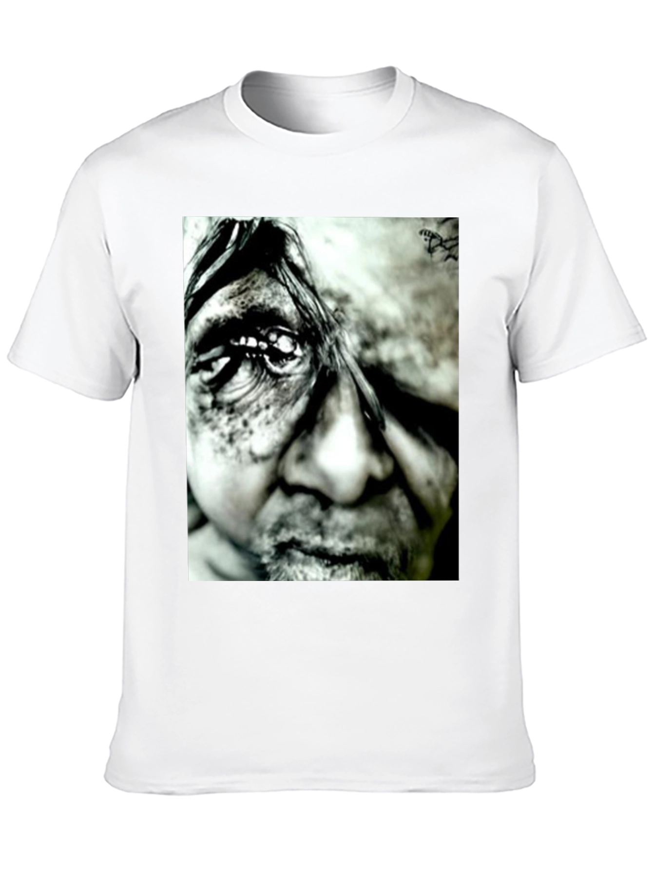 Monochrome Portrait Graphic Tee - Black