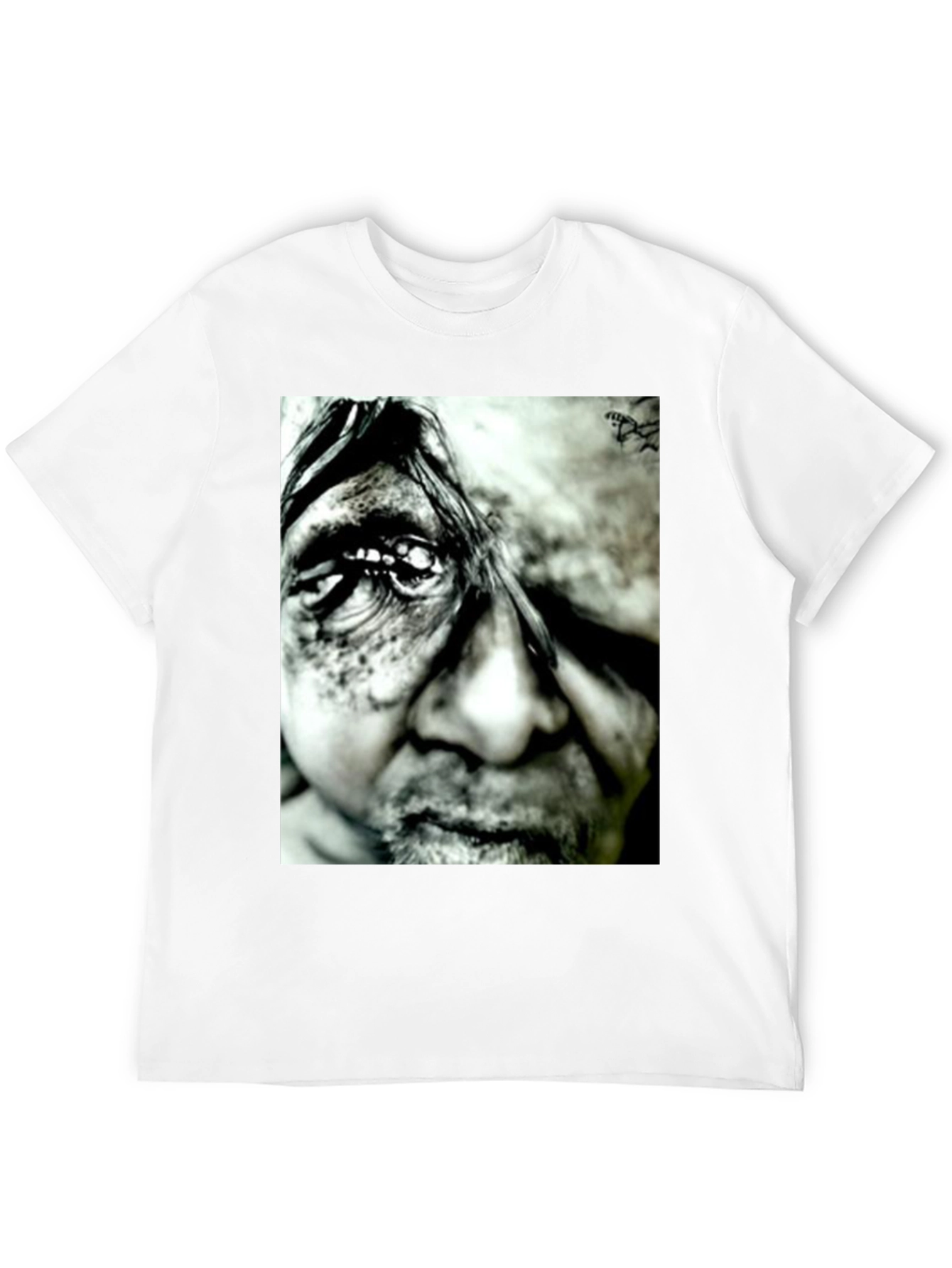Monochrome Portrait Graphic Tee - Black