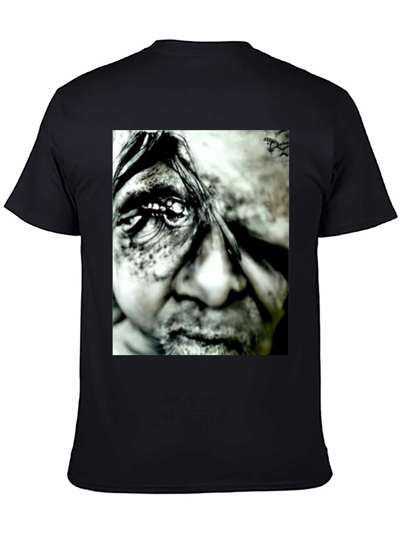 Monochrome Portrait Graphic Tee - Black