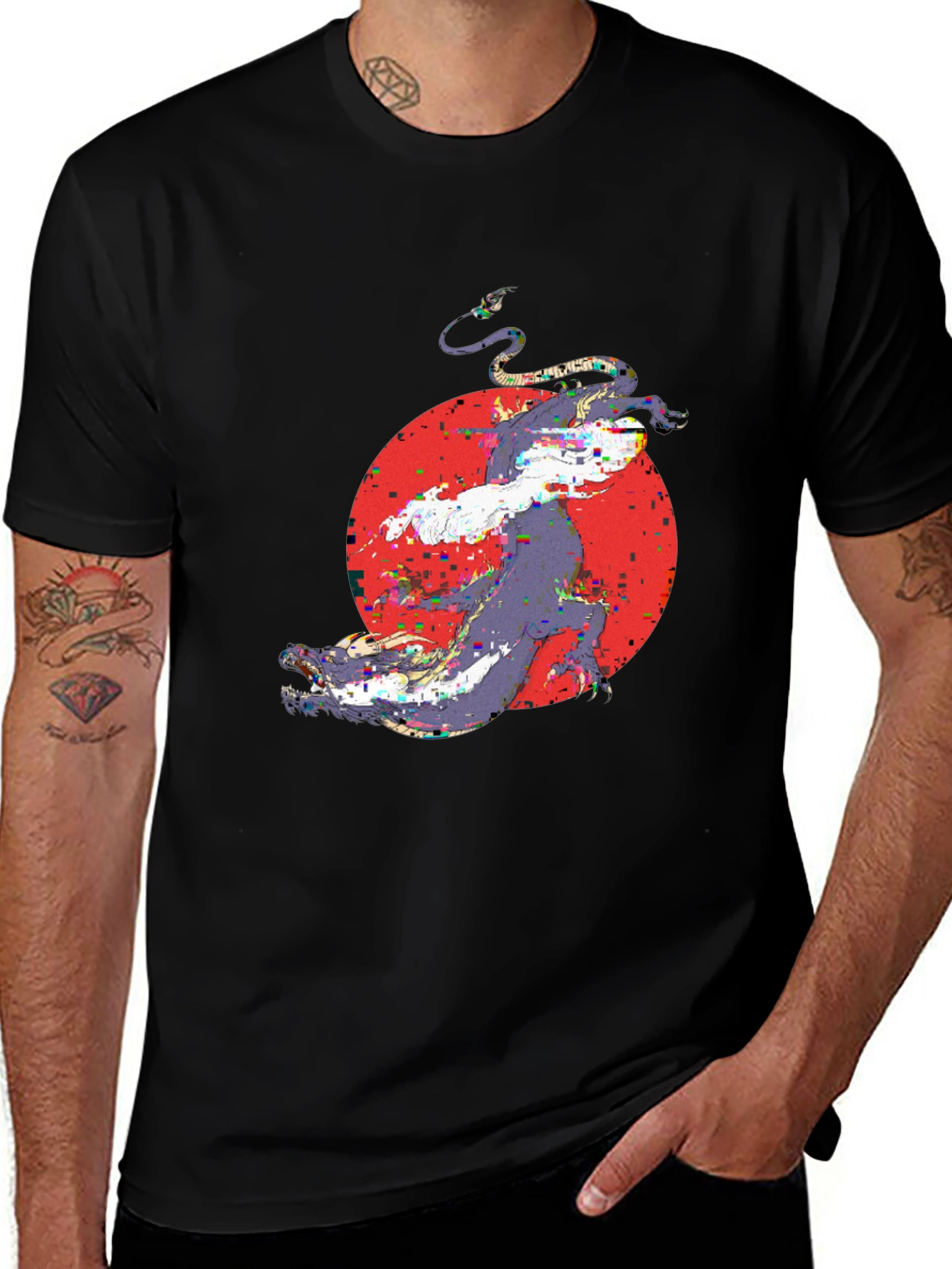 Abstract Graphic Print Black T-Shirt