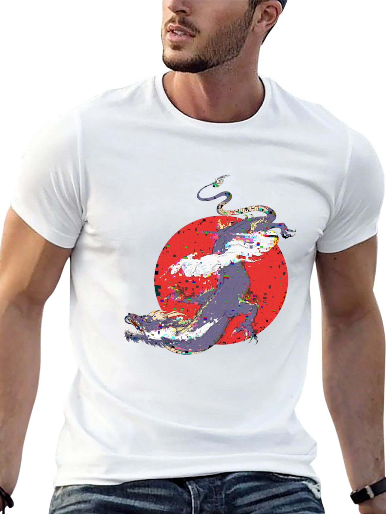 Abstract Graphic Print Black T-Shirt