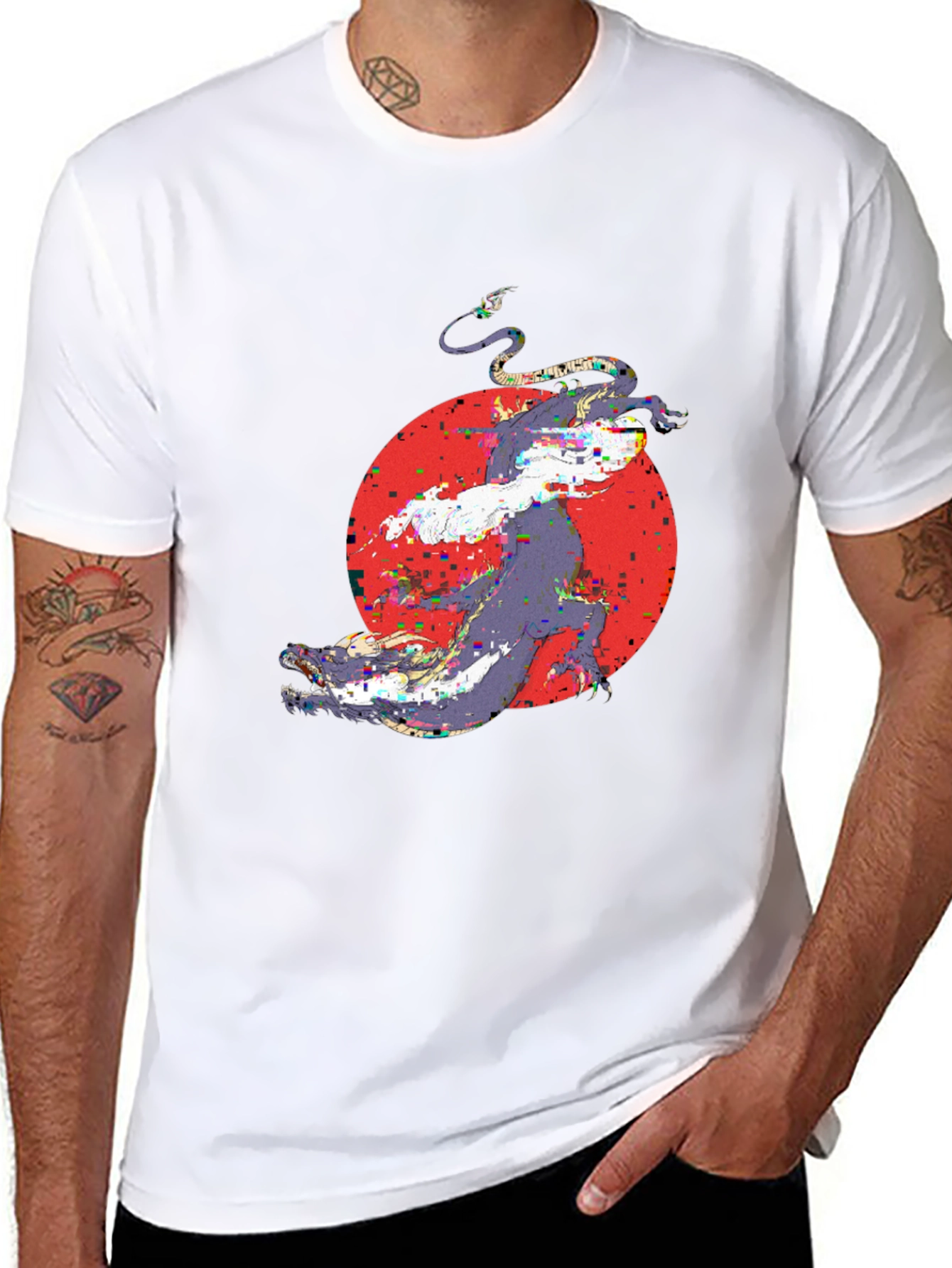 Abstract Graphic Print Black T-Shirt