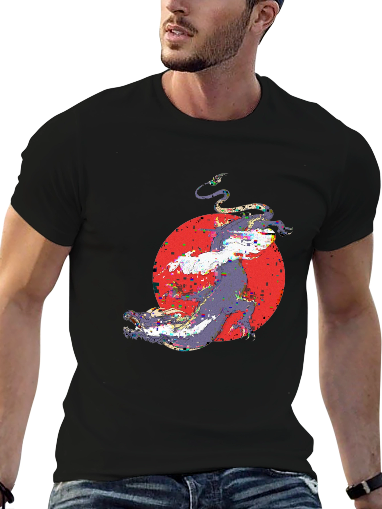 Abstract Graphic Print Black T-Shirt