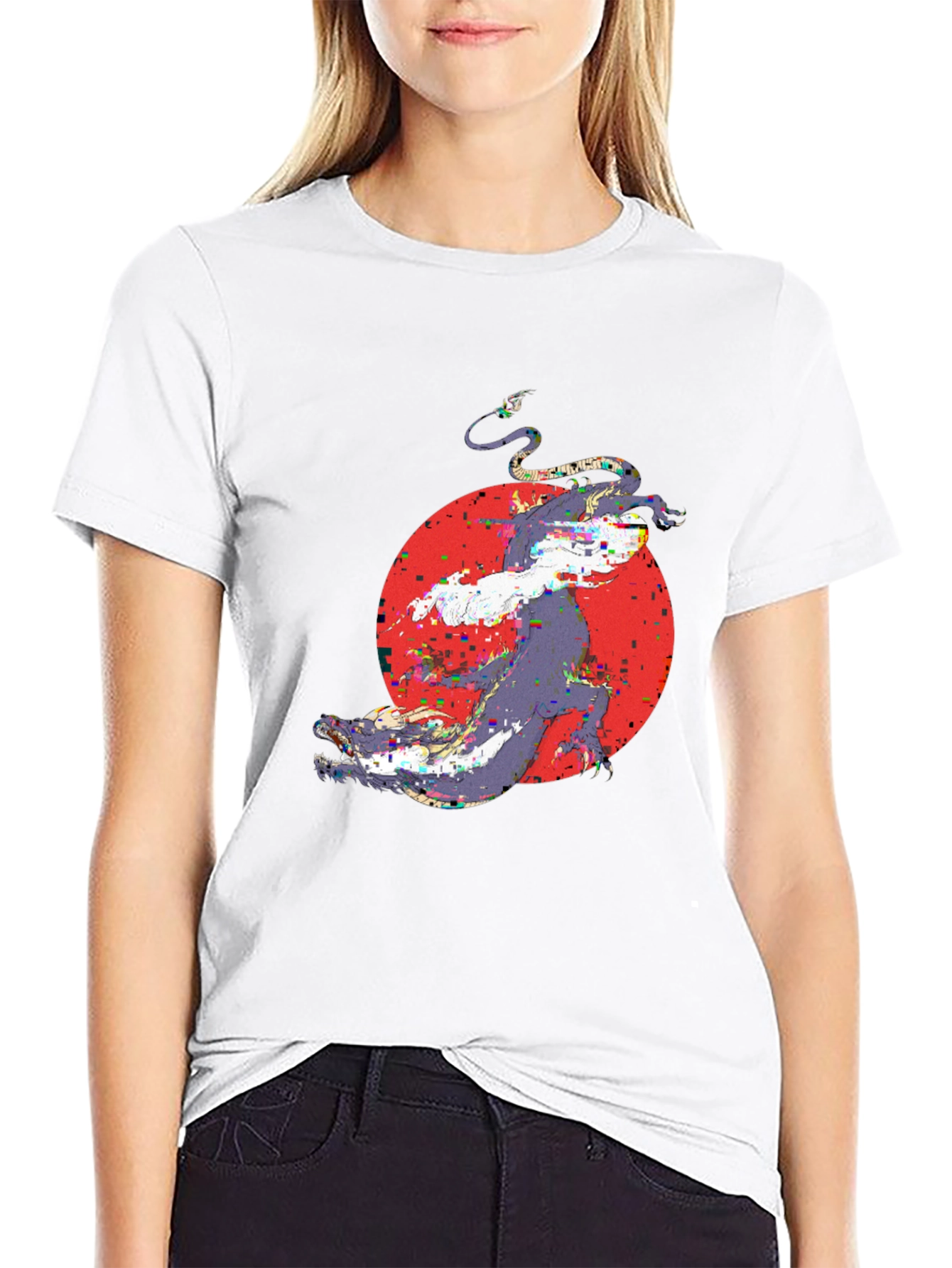 Abstract Graphic Print Black T-Shirt