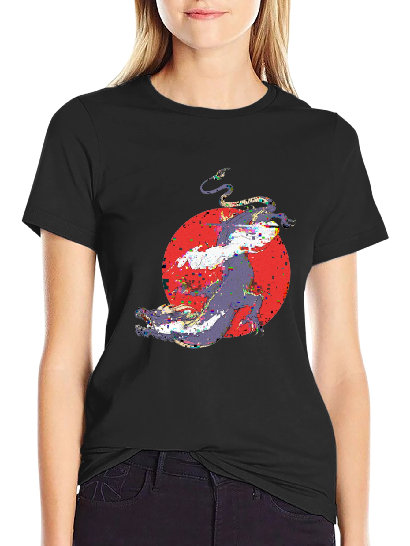 Abstract Graphic Print Black T-Shirt