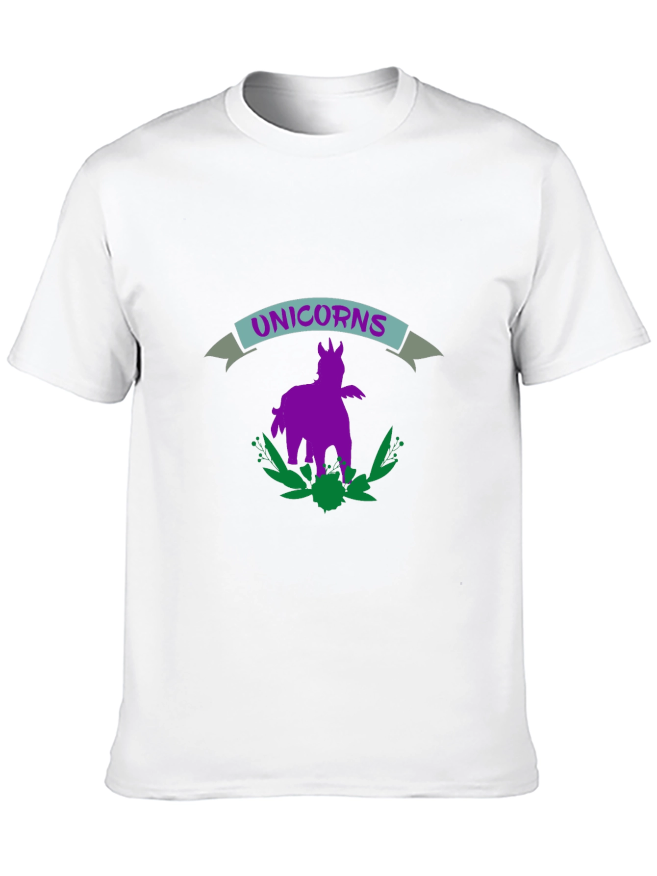 Unicorns Graphic Print Black T-Shirt