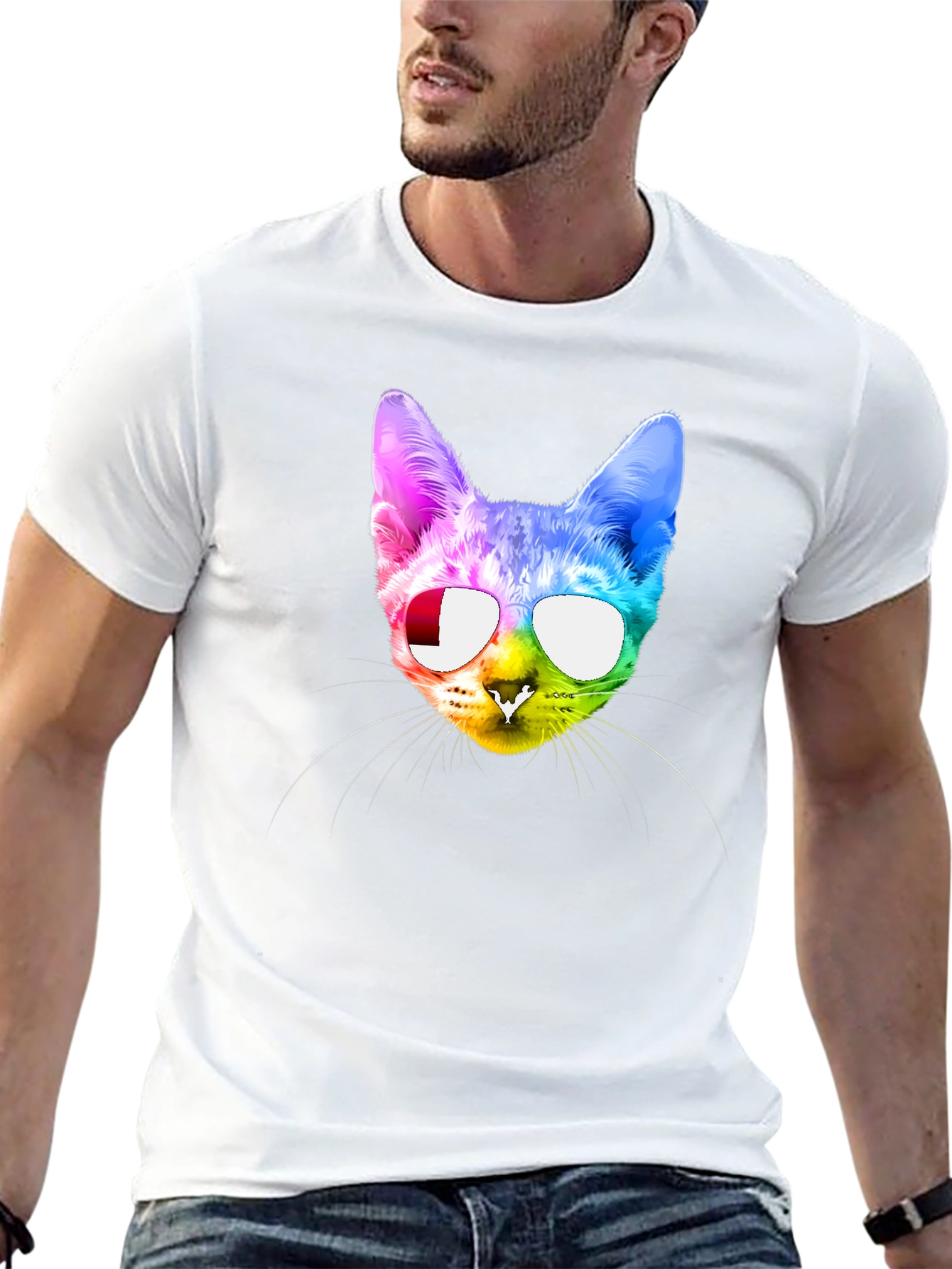 Cool Cat Rainbow T-Shirt