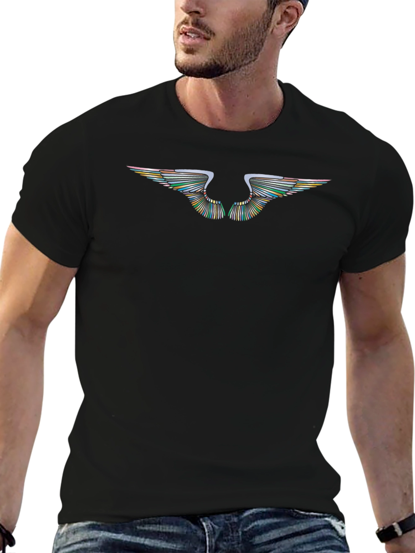 Winged Graphic Black T-Shirt