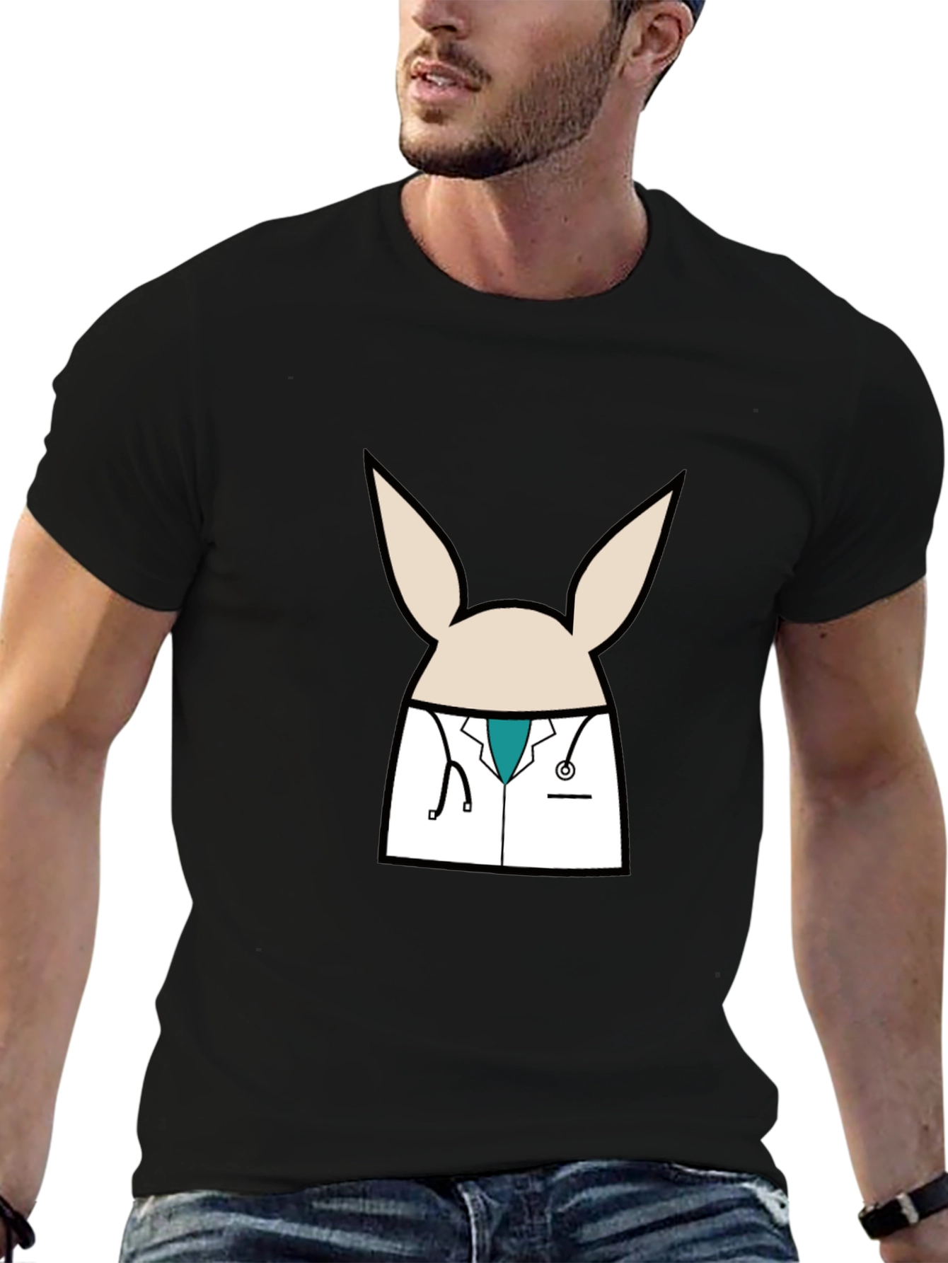 Doctor Bunny Black T-Shirt