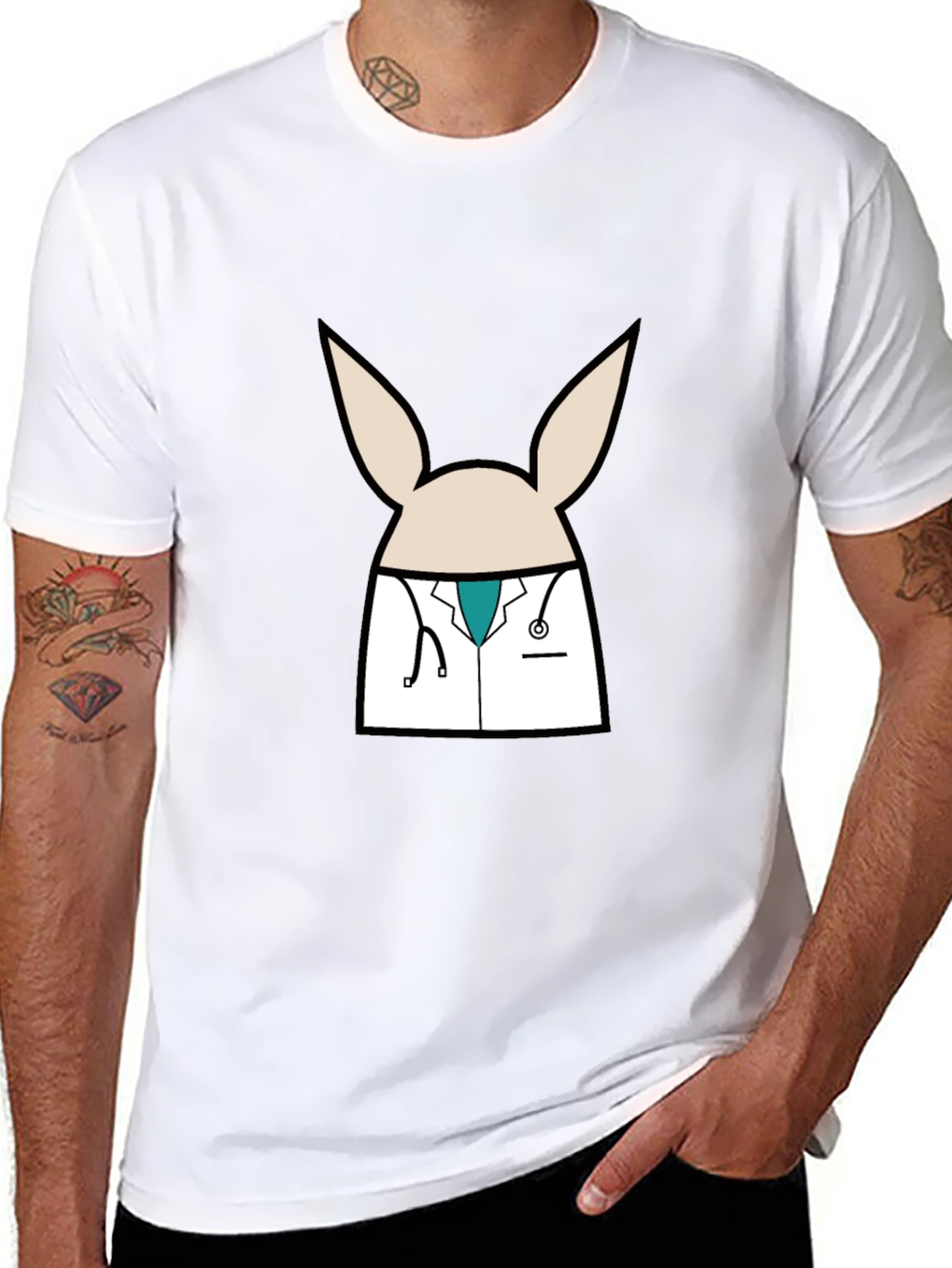 Doctor Bunny Black T-Shirt