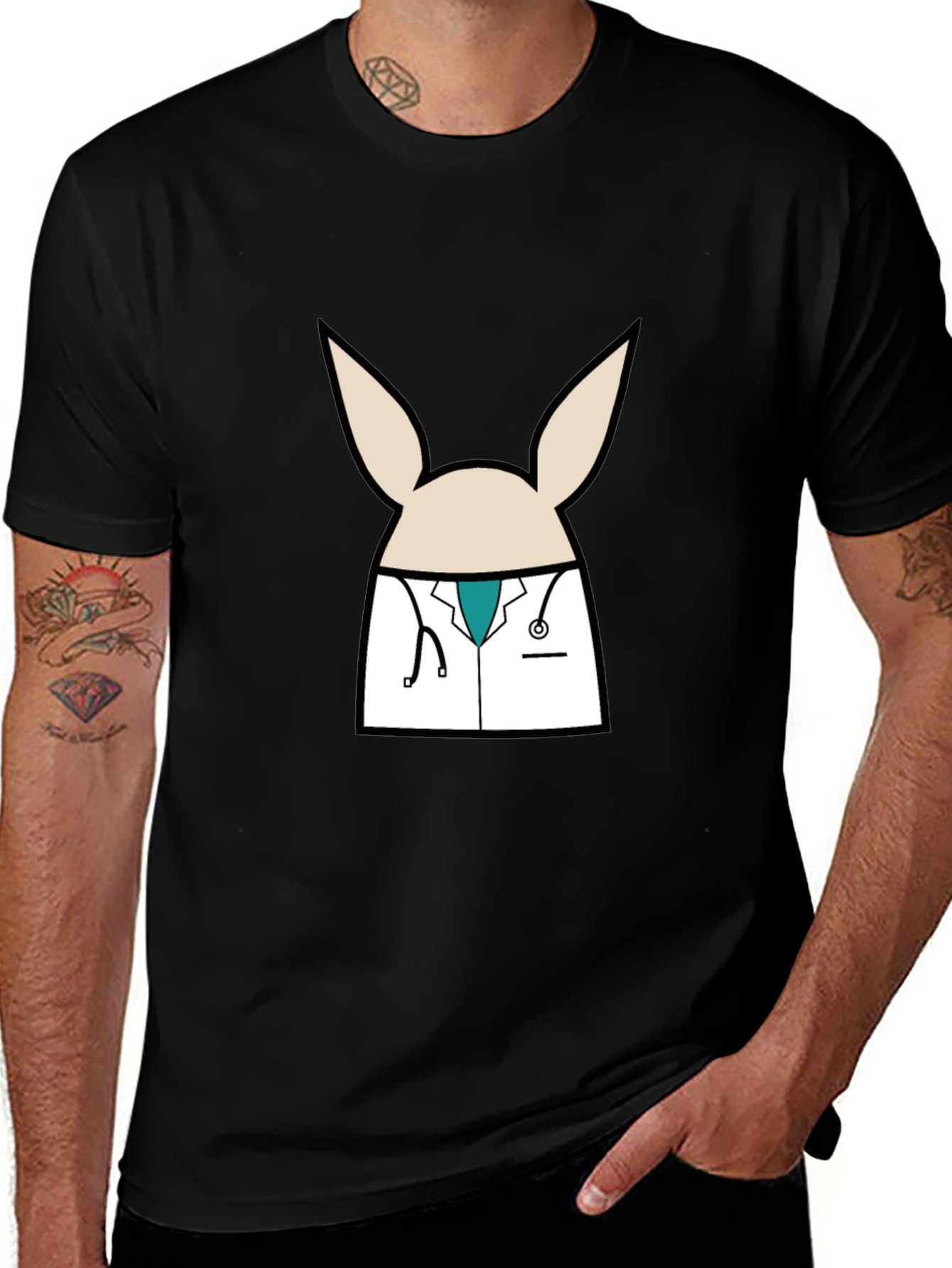 Doctor Bunny Black T-Shirt