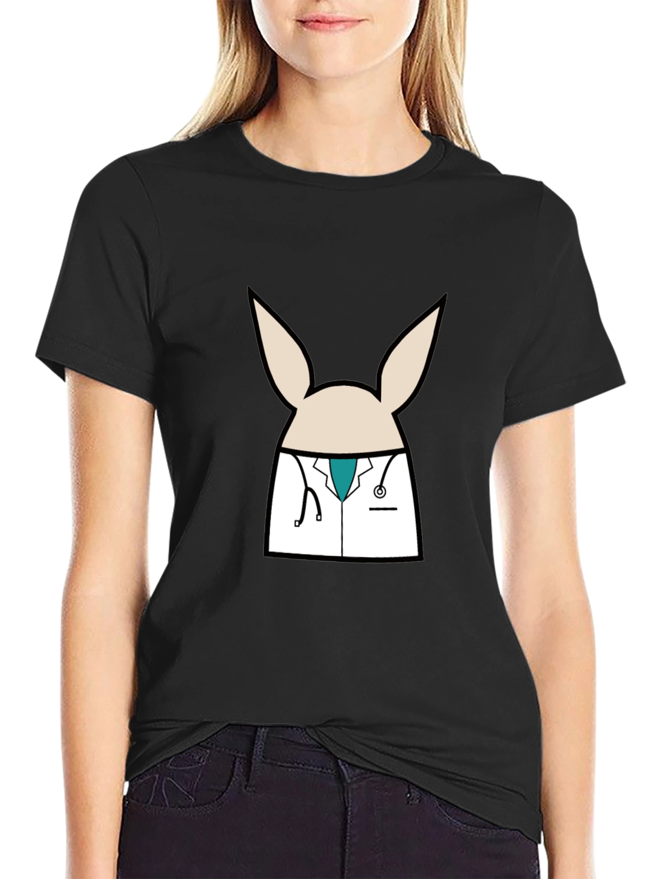 Doctor Bunny Black T-Shirt