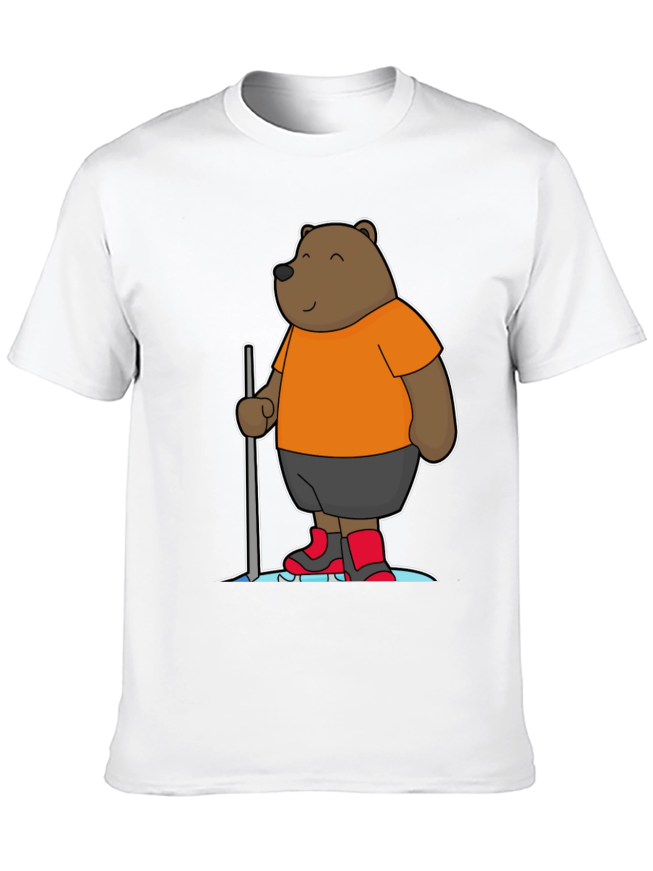 Funny Bear Cartoon Black T-Shirt