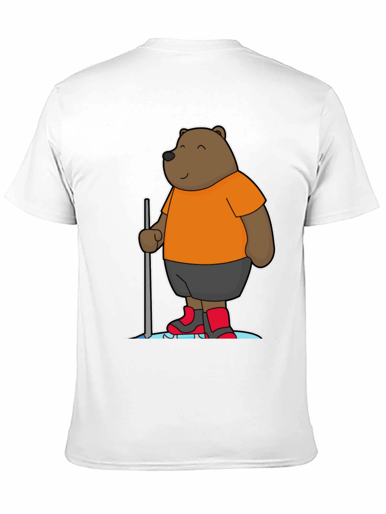 Funny Bear Cartoon Black T-Shirt